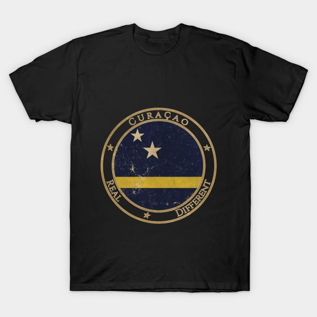 Vintage Curacao USA North America United States Flag T-Shirt by DragonXX